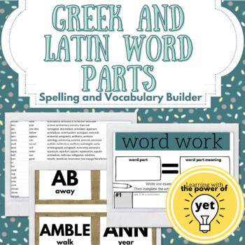 Preview of Greek and Latin Word Parts Spelling and Vocabulary Builder