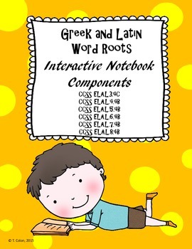 Preview of Greek and Latin Word Roots Interactive Notebook Components--over 100 roots!