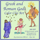 Greek and Roman Mythology Clip Art - Gods - Realistic Vint