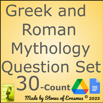 Preview of Greek and Roman Mythology Editable Question Set for Assessment 30-Count