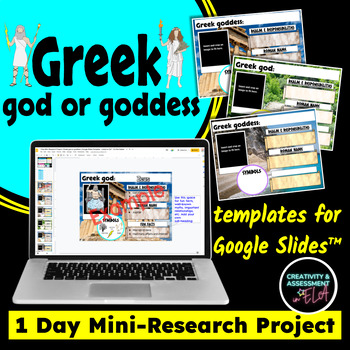 Preview of Greek god or goddess Mythology Report | 1 Day Mini-Research Project for Slides™