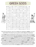 Greek gods word search and answer key