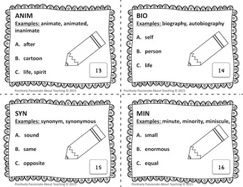 Greek Latin Roots And Prefixes Task Cards Bundle Sets Tpt