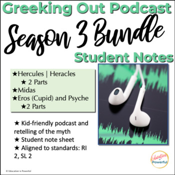 Preview of Greeking Out Podcast Season 3 Student Notes Bundle | Greek Mythology