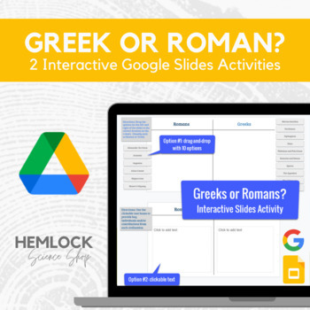 Preview of Greeks or Romans? Interactive drag-and-drop activity in Slides | REMOTE LEARNING