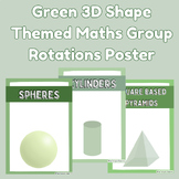 Green 3D Shape Themed Maths Group Rotations Poster