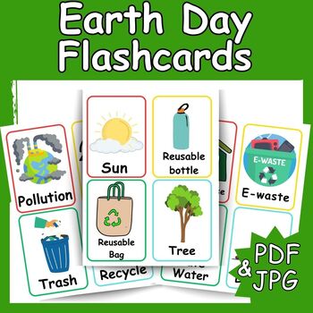 Preview of Green Action Flashcards: Earth Day Activities for April 22nd