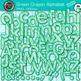 Green Alphabet Letter Clipart Images: Crayon Effect Clip A