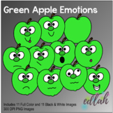 Green Apple Emotions Face Clip Art