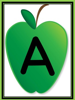 Green Apple Letter Flashcards and Posters Bundle by My Kinder Garden