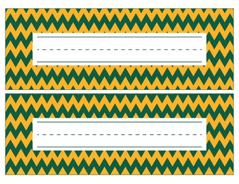 Preview of Green Bay Packers Inspired Green and Gold Editable Name Plates/Word Wall