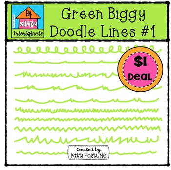 Preview of Green Biggy Doodle Lines #1 {P4 Clips Trioriginals Digital Clip Art}