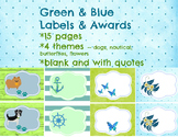 Green & Blue Labels, Quotes, Awards - 15pgs - dogs, nautic