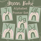 Green Boho Alphabet Poster Set
