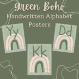 Green Boho Handwritten Alphabet Posters