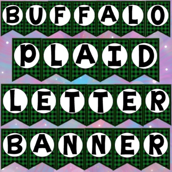 green buffalo plaid alphabet banner printable and digital letters