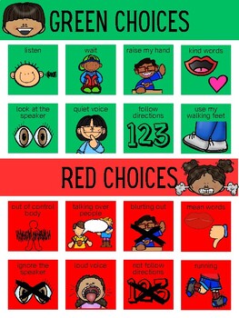 Preview of Green Choice/Red Choice Individual Behavior Plan