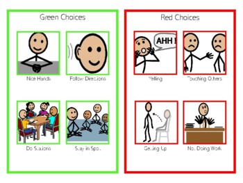 Green Choices Red Choices Classroom Expectations TPT