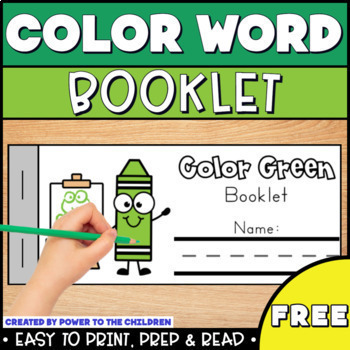Preview of Green Color Word Booklet with Sight Words (Decodable Text for Beginning Readers)