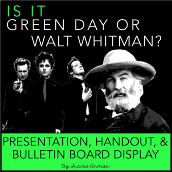 Preview of Green Day or Walt Whitman Poetry Interactive Bulletin Board and Activity