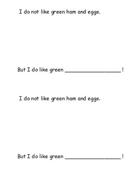 Green Eggs Response Booklet: Write and Draw Activity by The Kinder Core ...