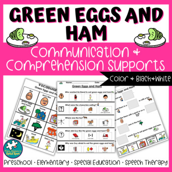 Preview of Green Eggs and Ham Communication and Comprehension Supports for Special Ed
