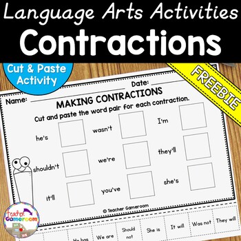 Preview of Free Contractions Worksheet
