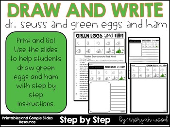 Preview of Green Eggs and Ham Draw and Write: Directed Drawing