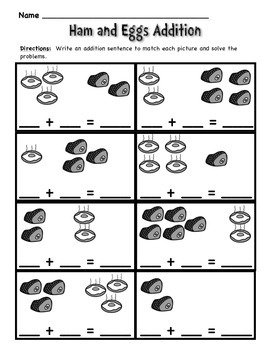 Green Eggs and Ham Math and ELA Worksheets - Read Across America by