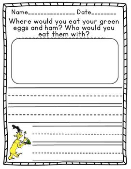 Green Eggs And Ham Writing Prompt By Kindertails 