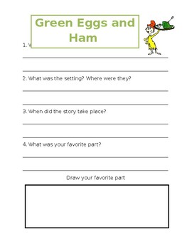 Green Eggs and Ham by Dr. Seuss by Rebecca Matos | TPT