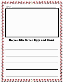 Green Eggs and Ham writing template by O I Love Learning | TpT