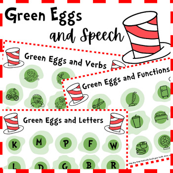 Preview of Green Eggs and Speech - Dr. Seuss Week Activity