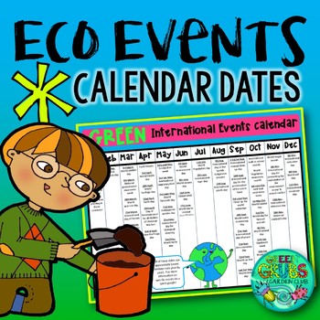 Preview of Green Events Calendar Freebie - environmental dates from around the globe
