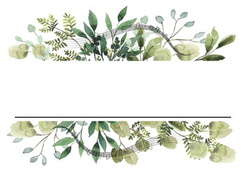 Preview of Green Floral & Music Name Tags