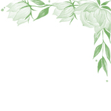 Green Floral Watercolor Clipart JPG (White Background) 300