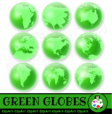 Green Globes of the World - Atlas Clip Art