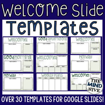 Preview of Green Good Morning & Afternoon Welcome Slide Templates on Google Slides 