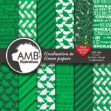 Green Graduation Digital Paper Patterns AMB-2486