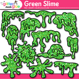Green Halloween Slime Clipart: 24 Mad Scientist Splatter &