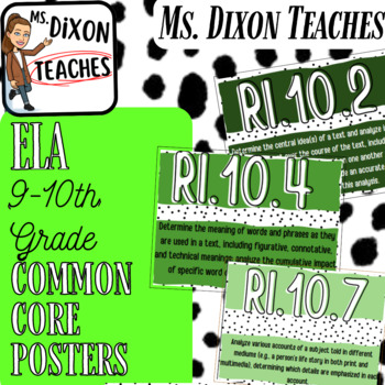 Preview of Green Informational & Literature Common Core Standards Posters