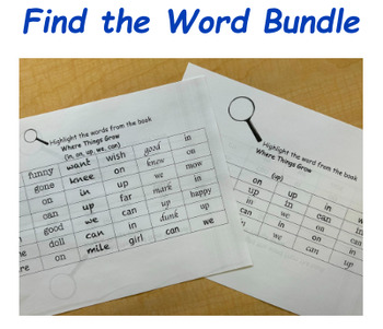 Preview of Green Kit Getting Started (Lessons 1-10) - Find the Words Worksheets