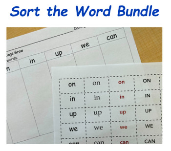 Preview of Green Kit Getting Started (Lessons 1-10) - Sort the Words by Font Worksheets