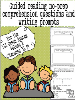 Preview of Green LLI No-Prep Comprehension Questions and Writing Prompts Part 2! (1st Ed.)