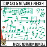 Green Music Notation: Movable Digital Pieces & Clip Art BUNDLE