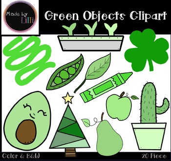 Green Color Objects Clipart by Made by Lilli Clipart TpT