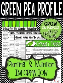 Preview of Green Pea Planting & Nutrition School Garden Critical Thinking Guide