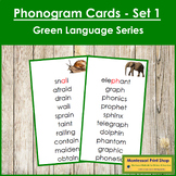 Green: Phonogram Cards Set #1 (PHOTOS) - Montessori Phonics