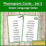 Green: Phonogram Cards (Set #2) - Montessori Phonics