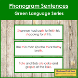Green: Phonogram Sentence Cards - Montessori Phonics